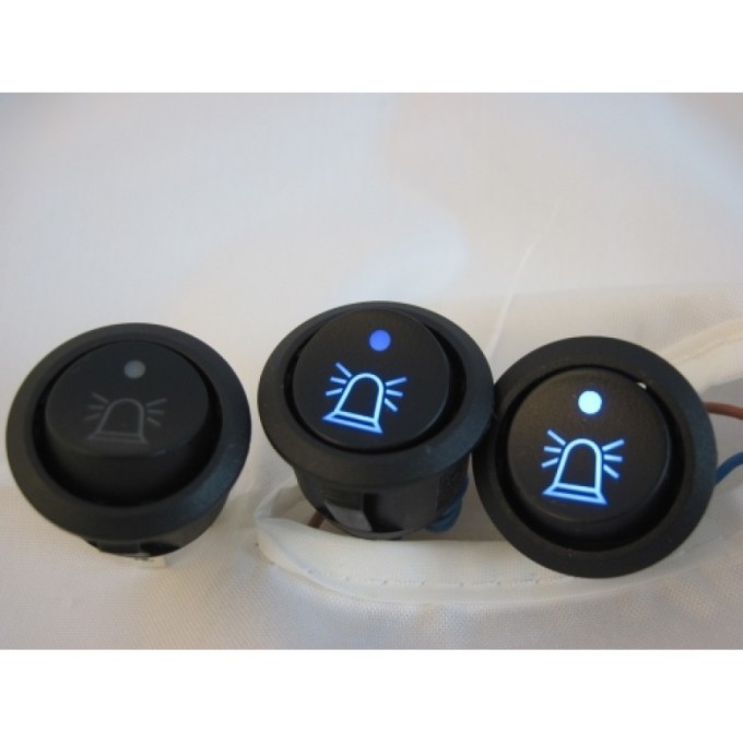 Comutator rotund Pornit/Oprit 12V cu dubla iluminare - Indicator far LED si indicator functionare 